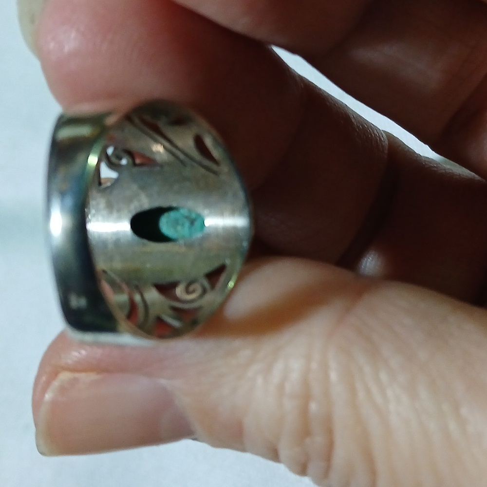 💍 Navajo Sterling Silver Turquoise Ring Size 7 Boho Southwest Chic - Picture 3 of 6